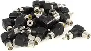 uxcell 20 Pcs Plastic Cover Right Angle RCA Male to RCA Female Connector