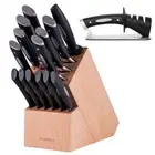 Scanpan Classic 15 piece Oak Knife Block Set 15pc + Sharpener