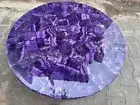 Luxurious Amethyst Round Dining Table Top Natural Customized Dining Furniture