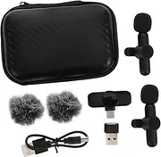 KAILIKETIY Cordless Lapel Mic Tiny Interview Microphone Adapter Lightweight for Mobile and Computer Use