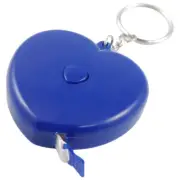 Blue Heart Shell Keychain Press Button Retractable Tape Measure 1.5M