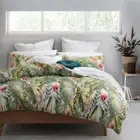LOGAN & MASON KALENA FLOWERS & FOLIAGE REVERSIBLE DESIGN QUILT COVER SET QUEEN