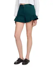 Sandro Relaxed Ruffled Shorts