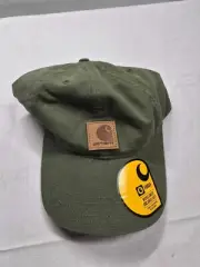 New Carhartt Hat Cap Hook & Loop Adjustable Canvas Duck Patch Logo Green