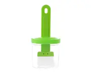 Oil Brush Bottle Flat Head Balanced Applying Transparent Kitchen High Temperature Resistant Oil Brush for Home Use -Green