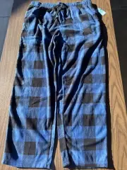 Victory Lounge Pants Size 2 XL, Blue Black Plaid, PJ Pants. Brand New With Tags
