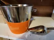 New Cointreau Ice Bucket Insulated Stainless Steel/Rubberized w Scoop