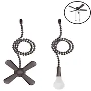 Fan Pull Chain 2 pieces 3mm Diameter Beaded Ball Fan Pull Chain 12 Inches Fan Pulls Set with Connector (ORB)