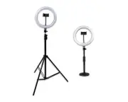 Gator Frameworks Set with (2) 10"" LED Ring Lights with Height-Adjustable Stands