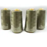 Perial Co 4 Cones of Polyester Threads for Sewing Quilting Serger Olive Green