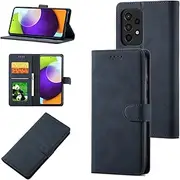 [YocoverTech] Case for Samsung A73 5G Wallet Case,for Galaxy A73 5G Case[6.7"] Retro Matte PU Leather Wallet Flip Cover with RFID Blocking Card Slots Magnetic Closure Kickstand Cover-Navy Blue