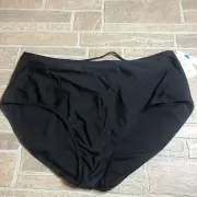 3X Black Bottoms Swim Criss Cross Back NWT High Waist Plus Size