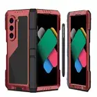 For Samsung Galaxy Z Fold 6/5/4 Shockproof Metal Case Full Body Cover Stand +Pen