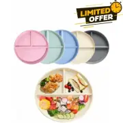 Unbreakable Divided Plates 5PCS for Kids Adults, Compartment Plates, Lightweight