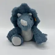 Steiff Dixi Triceratops - Soft Cuddly Friends Plush Blue Dinosaur 11"