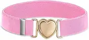 Lnngub Girls Belt for Waist, Adjustable Boys Girls Stretch Belt with Heart Buckle Elastic Belts Cute Belts Kids Elastic Belt for Pants, Dresses, Jeans