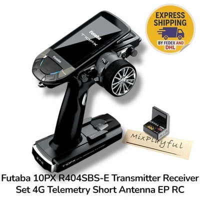 Futaba 10PX R404SBS-E Transmitter Receiver Set 4G Telemetry Short Antenna EP RC