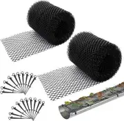 2 Packs Plastic Gutter Guard Mesh Roll 6” X 20Ft Rain Gutter Leaf Guard-Stop