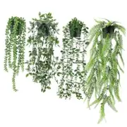Packs Fake Hanging Plants Artificial Decor Faux Potted Greenery Hanging 4