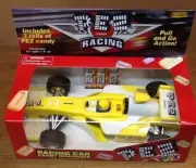 PEZ FORMULA ONE RACE CAR YELLOW PULL AND GO DISPENSER