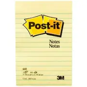 Post-it Lined Notes 101 x 152mm Yellow