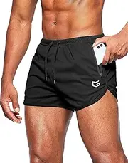 [G Gradual] Men's Running Shorts 3 Inch Quick Dry Gym Athletic Jogging Shorts with Zipper Pockets