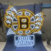 BUD LIGHT BEER BOSTON BRUINS CLAWS LIGHT UP LED SIGN NHL 26” X 29” HOCKEY