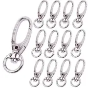 Pack of 50 D Swivel Trigger Clips Hooks Metal Key Ring Lobster Clasps Silver