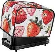 BedBliss Pink Strawberry Print 2 Slice Toaster Cover Fingerprint Bread Maker Protectors,Kitchen Small Appliance Dust Cover