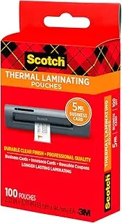 Scotch Thermal Laminating Pouches, 2.32 x 3.70-Inches, Business Card Size, 100-Pack (TP5851-100)