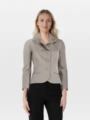 Grey Beaded Collar Blazer