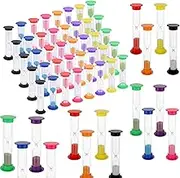 ACXFOND 48 Pcs 2 Minute Sand Timer for Kids, Plastic Hourglass Sandglass Sand Clock Timers Set Small Sand Timers for Classroom, Kitchen, Games, Office, Home, School (Colorful)