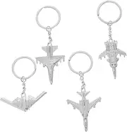 [PACKOVE] 4pcs Airplane Keychains Mini Warplane Pendant Key Rings for Bags Lightweight DIY Decor for Backpacks Handbags Unique Design with Fine Craftsmanship