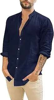 [Generic] Mens Denim Shirts Long Sleeve Sleeve Button Turn Down Collar Tops Shirt Mens Summer Tees