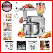 Tilt-Head 3-in-1 Stand Mixer with Multiple Attachments & Safe Operation - Silver
