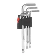 9 Pieces Ball End Hex Key Wrench Set CR-V Steel Titanium L Shaped Repairing Tool