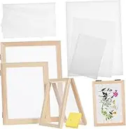 Levemolo 1Set Handmade Paper Making Supplies with Mould and Deckle Wooden Frames Includes Absorbent Paper and Mesh Cloth for DIY Crafting Projects
