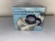 Sharper Image Hot & Cold Beverage Holder For Car And Desktop New SI711 SIL