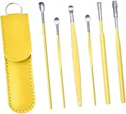 Beatifufu 1Set Removal Tools Kit Portable Ear Cleaning Spoons with Convenient Storage Bag Safe and Durable Ear Wax Remover for Cleaning of Oily and Dry