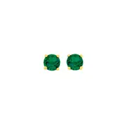 9ct Created Emerald Stud Earrings in Green