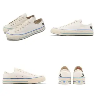 【CONVERSE】休閒鞋 Chuck 70 Low 男鞋 女鞋 米白 藍 1970 喜鵲 帆布 奶油底 情侶鞋(A08698C)