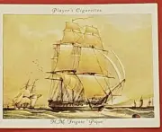Player's Cigarette's Old Navel Prints#18 H.M Frigate "Pipue" 1989 Cigarette Card