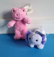 BUILD A BEAR PINK FROG BUDDIES & Lavender Axolotl SMALL FRYS BNWT Rare Retired