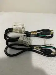 POWER SUPPLY CORD, 16 AWG, # OF CONDUCTORS 3, PVC, BLK, 13.0, 3 FT. LOT OF 2