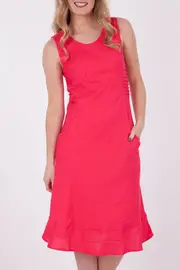 S/Less Linen Pintucked Dress--MAR-13S944801M