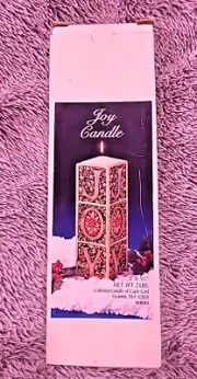 NIB Colonial Candle Of Cape Cod Large Christmas Candle Holiday Joy Hyannis MASS