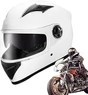 Dual Visor Full Face Helmets, Carbon Helmet, Dual Visors, Wind Sun Shield Anti-fog Warm Lightweight Carbon Guard Cutting-edge Dual Visor Full Face Helmet Unmatched Anti-fog Lightweight Defense