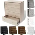 Sideboard with 4 Drawers Cupboard Storage Cabinet Chest of Drawers Black vidaXL