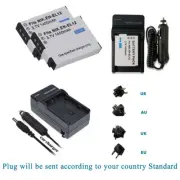 Battery / Wall +Car Charger for Nikon EN-EL12 Coolpix 800C A900 AW100 AW110