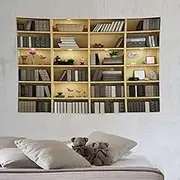 ZhiRain Vintage Bookshelf Library Tapestry Wall Hanging Study Room Retro Academic Collection Tapestries Home Decor for Living Room Bedroom Apartment Farmhouse Dorm 40"x60"